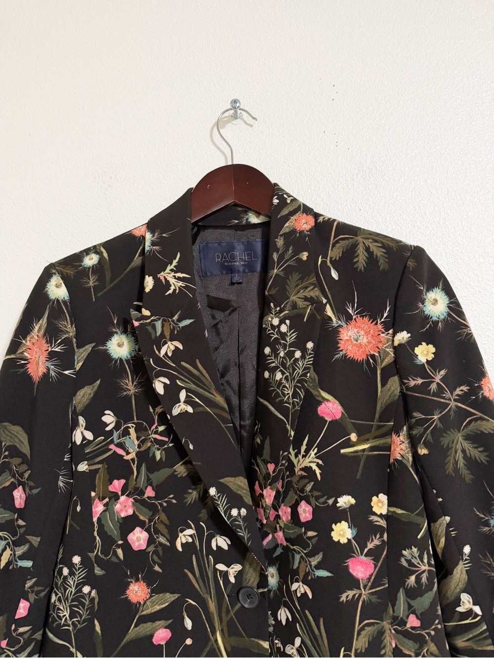 Rachel Roy Black Floral Blazer Size 8 - Picture 3 of 10